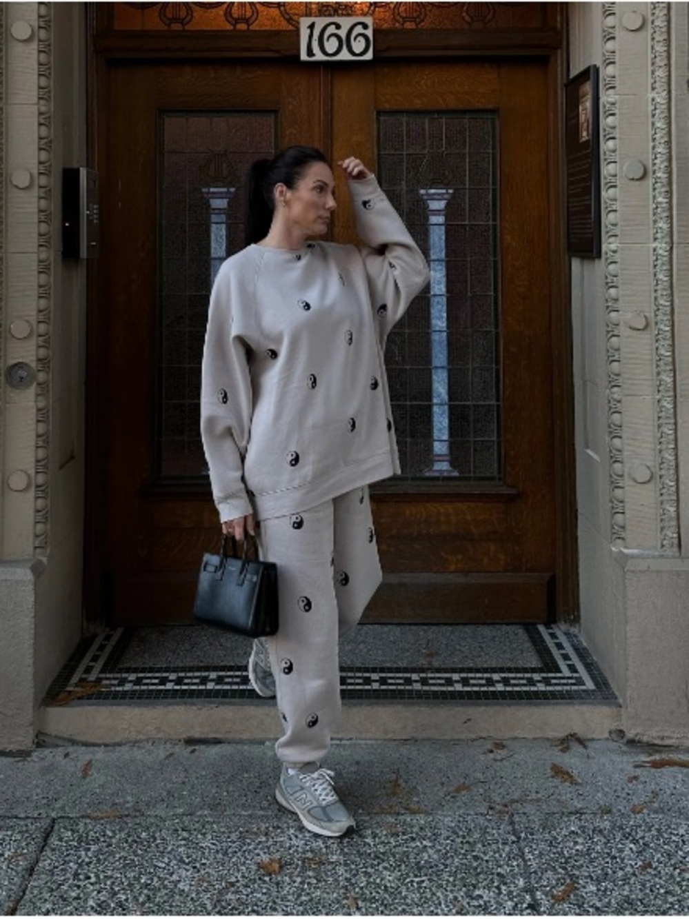 Brunette The Label Beige Yin Yang Sweatshirt